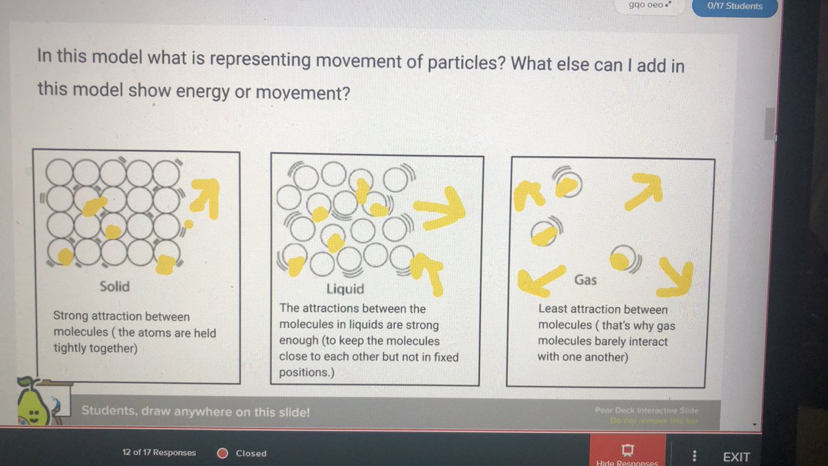 shobica_wadhwa's tweet image. We had so much fun developing and using models through @PearDeck #ScienceAndEngineeringPractice #CreatingAndRevisingModels  #Friday #PhasesofMatter🧊💧💨