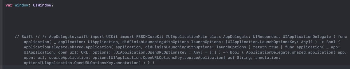 AndreaLeganza's tweet image. What&apos;s wrong  @Facebook SDK documentation  team? Why do this?  This is the worst way to show code and requires devs to format the code trying to understand where should be the carriage return... #FacebookSDK
