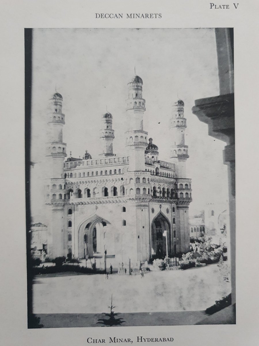 YunusLasania's tweet photo. Charminar without the temple, from the 1944 book Hyderabad: A Souvenir. BJP's aim to rename Hyd doesn't come from the Bhagmati love story/legend, but from the unauthorised temple. The issue in detail, my first for @thewire_in :
#Hyderabad #GHMCElections 

https://t.co/kvCUzF8Y84 https://t.co/C6VBnrswrB