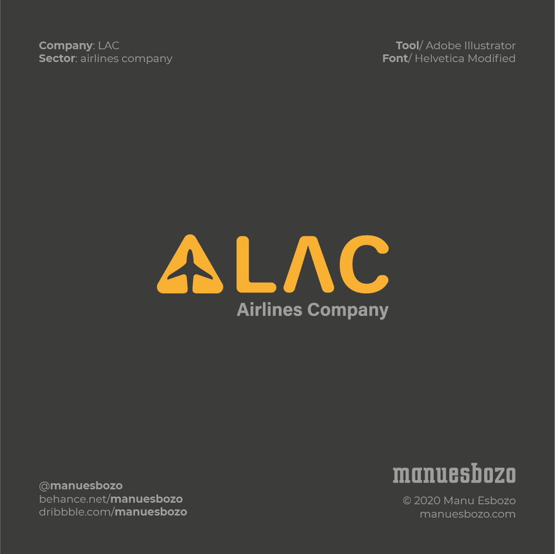 [LAC LOGO]

Airline company for the transit of people. Specialized in short distance with offers and low prices.

#lac #airlines #company #lowcost #prices #traveling #fly #logo #logodesigns #logodesigner #brand #branding #brandidentity #illustrator #manuesbozo