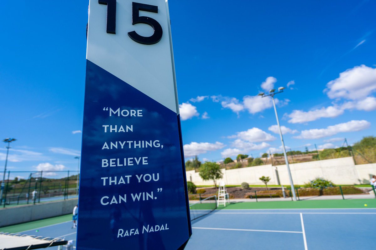 rnadalacademy's tweet photo. Important reminder on court 1️⃣5️⃣
“More than anything, believe that you can win” - @RafaelNadal 💥 https://t.co/sZqYZpg2j4