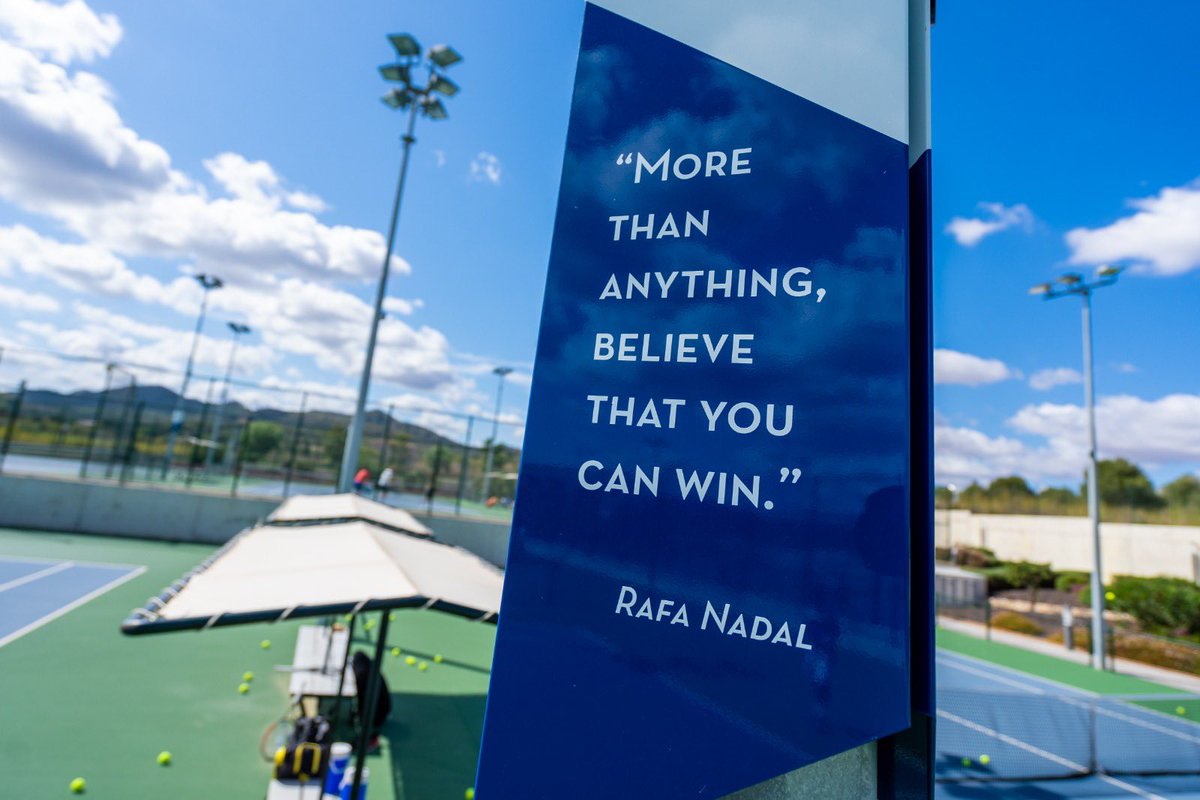 rnadalacademy's tweet photo. Important reminder on court 1️⃣5️⃣
“More than anything, believe that you can win” - @RafaelNadal 💥 https://t.co/sZqYZpg2j4