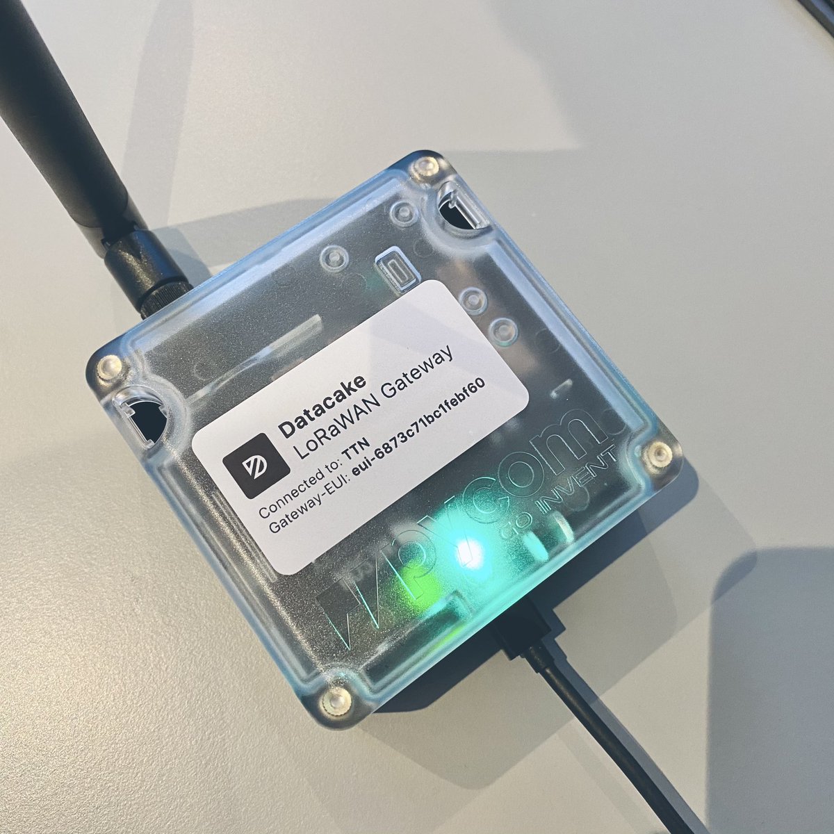 datacake's tweet image. Turns out the #pycom #LTE #pygate is a rock solid and cost effective #LoRaWAN gateway - we put a translucent top on the black case and it does not only look better - you can see the status via #rgb #led and RX/TX activity - with 90x90x40 it’s the smallest #TTN outdoor node!