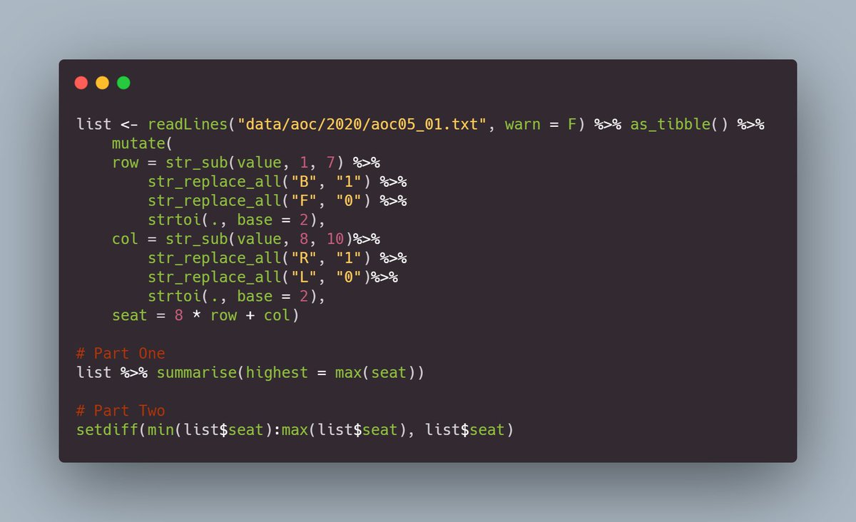 Day 5 of #AdventOfCode with #rstats