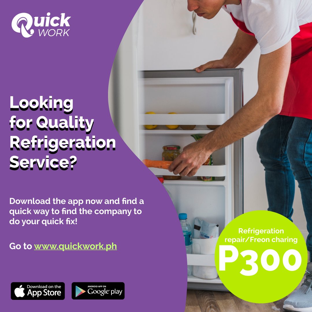 QuickWorkph's tweet image. Need meat to freeze? Need your vegetables to be chilled? Have some leftovers which need to be refrigerated? So download the Quickwork App and get your freezer &amp;amp; refrigerator fixed now!

DOWNLOAD THE APP NOW!
bit.ly/30q3rWE

#Quickwork #quickfix  #quick #workingfromhome