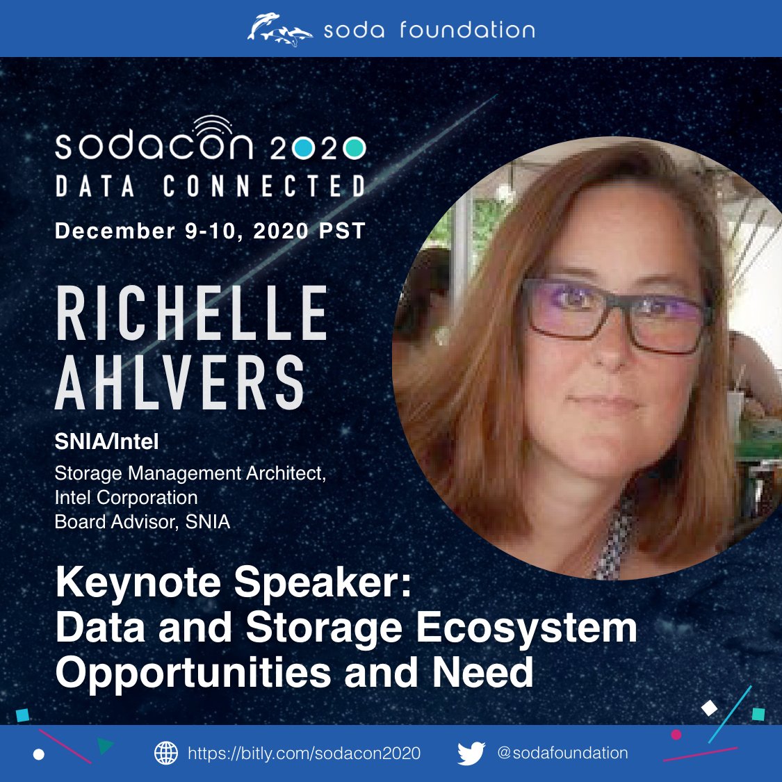 sodafoundation's tweet image. Keynoting on Day2 of #sodacon2020 are Richelle Ahlvers @rahlvers , Cheryl Hung  &amp;amp; Chengappa MR 
Topic:  The need for Data &amp;amp; Storage Ecosystem &amp;amp; key Opportunities. How collaboration b/w SODA, SNIA, CNCF &amp;amp; IEEE can help the ecosystem.
More: sodafoundation.io/events/sodacon…
#OneDataFramework