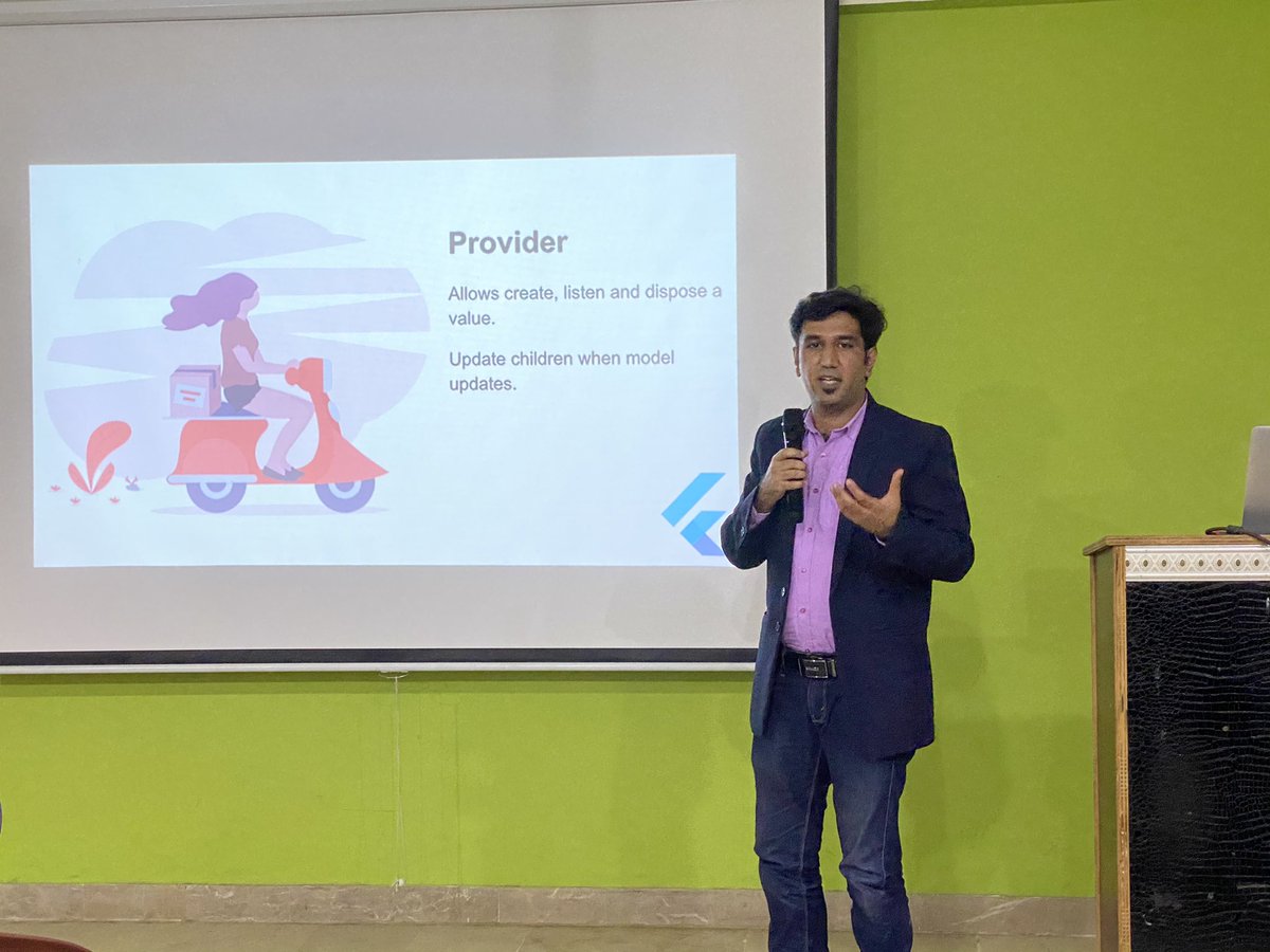 FlutterKarachi's tweet photo. @Tahaali54 ending the day with an interactive session on Provider state management!
Watch live at https://t.co/5LrYzEN7cr
#SprintWithFlutter https://t.co/M5Rr7WaAlU