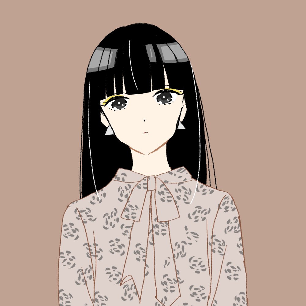 ぞう No Twitter 黒系ロングヘアの女の子のイラスト素材です Snsなど自由にお使いください フリーアイコン フリーイラスト フリー素材 創作イラスト ガールズイラスト ゆるガル 黒髪ロング 背景の色違いはサイトから無料でdlできます T Co