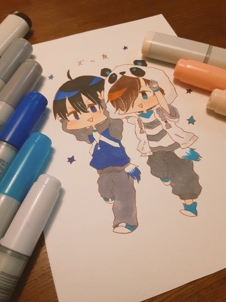 こめまーく 久しぶりにコピック握ったわ やっぱ緊張するなぁ ワイテルズ Nakamu きんとき ズッ友 コピックイラスト アナログイラスト イラスト T Co Y5dqsuscjm Twitter