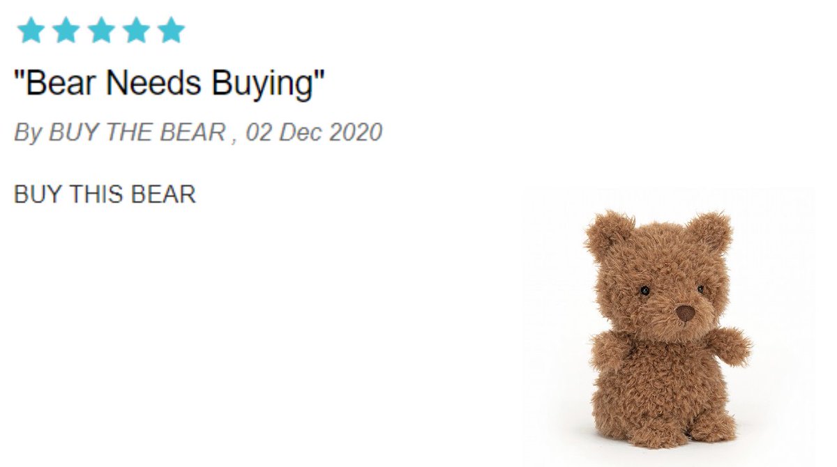 ReviewsJellycat's tweet photo. "Bear Needs Buying" https://t.co/FI6CgxAHzO