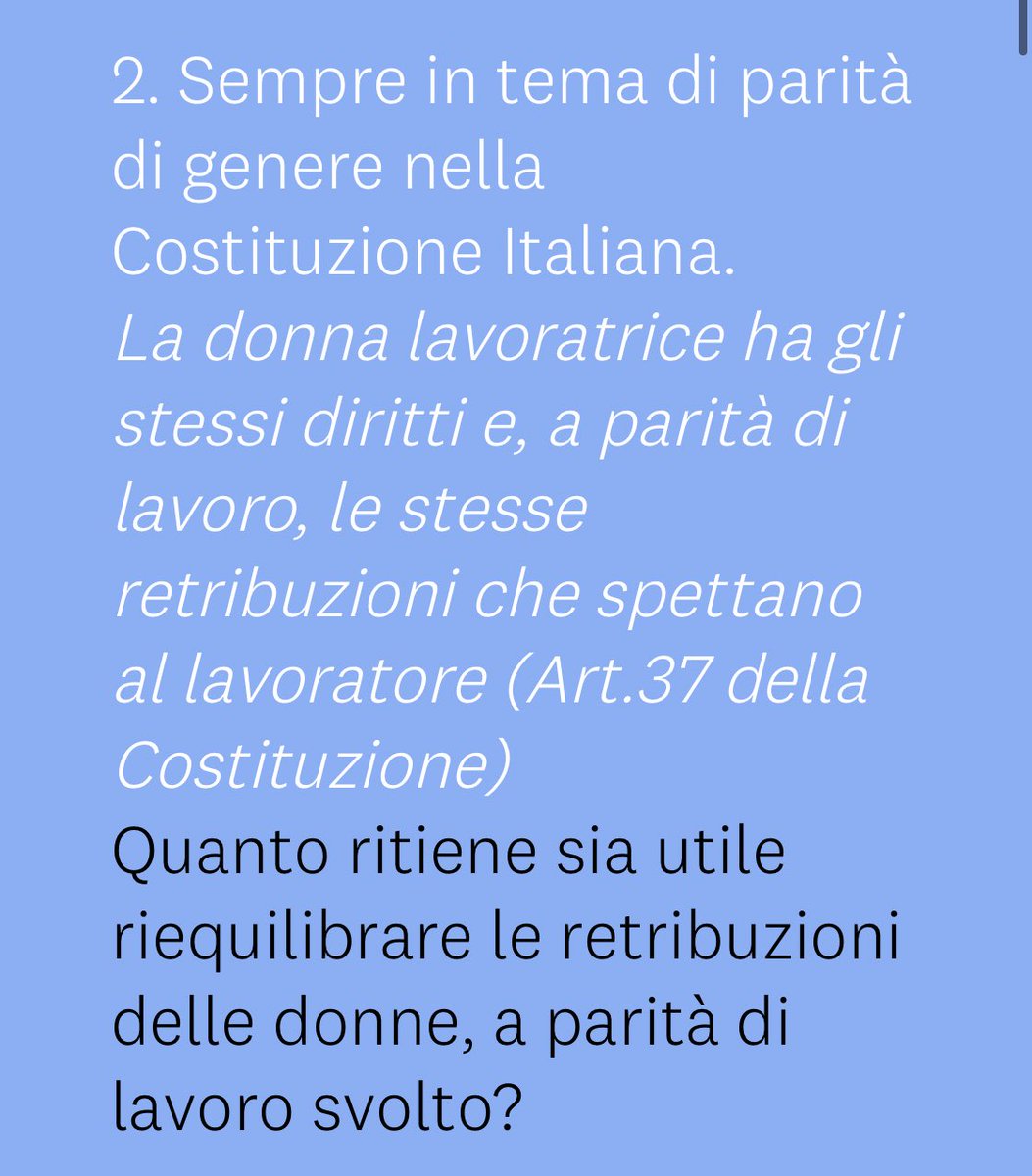 GaffoFrancesca's tweet photo. Iniziativa anche interessante, ma domande #imbarazzanti, domande che non dovrebbero essere meno fatte , ma direttamente pensare a come risolvere questi problemi 
-> punto 14: quali sono le professionalità “femminili” ? 
#genderequity 
#paritàdigenere 
@cnel_
@Spaghettipol help https://t.co/XCkiO5nyWk