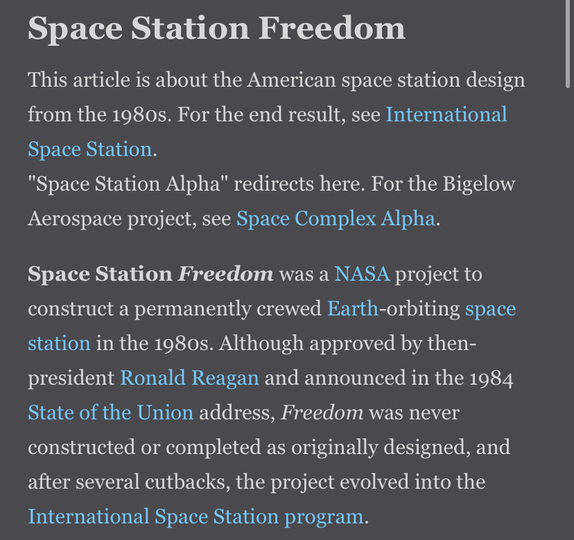 13/ What does FREED mean anyway? Is it what the Space Station Freedom was intended to be prior to evolving to ISS? I wonder what Space Force's first mission will involve
