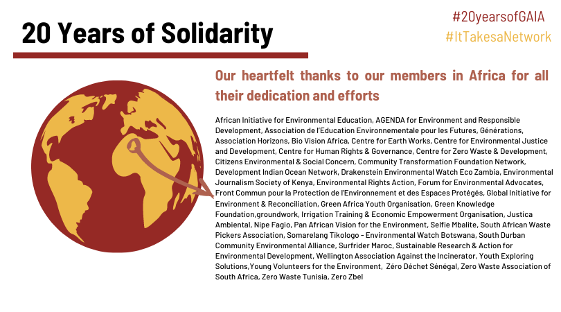 GAIAnoburn's tweet photo. Our heartfelt thanks to all our member organisations who we actively work with to shift the narrative on plastic pollution, challenge incineration, promote zero waste and demand climate justice. ✊❤️
#20YearsofGAIA #ItTakesaNetwork #20YearsofSolidarity https://t.co/fQAFxK7fx9