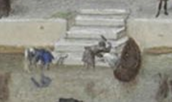 OctoberSowing time.The farmer looks very unhappy and his hose need repairing.Loving the scarecrow with the bow, as if birds know bows are dangerous.Mind you this chap could be nightmare fodder...Oi you by the water, stop it, Medieval people never washed clothes! ;)