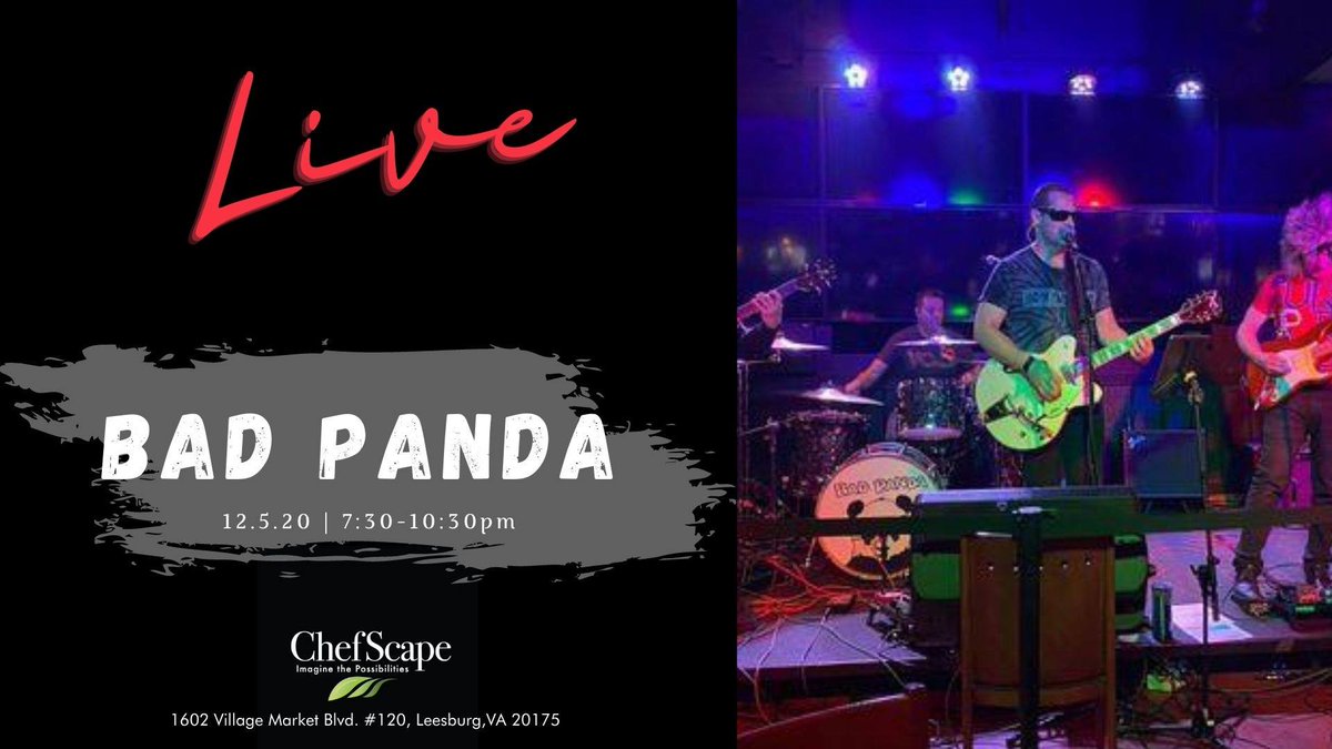 TODAY

CHEFSCAPE - Bad Panda
Sat Dec 5th 7:30pm - Thu 10th 6:00pm
1602 Village Market Boulevard Southeast, Leesburg,

<a href="/chefscape/">ChefscapeKitchen</a>