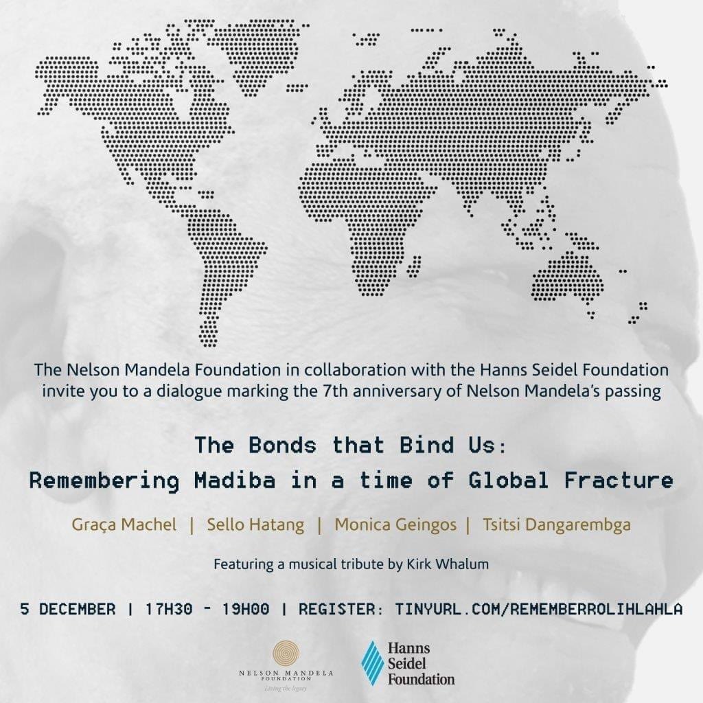 Dialogue: The Bonds that Bind Us: Remembering Madiba in a time of Global Fracture

Watch live: events.nelsonmandela.org/events/2020/12…