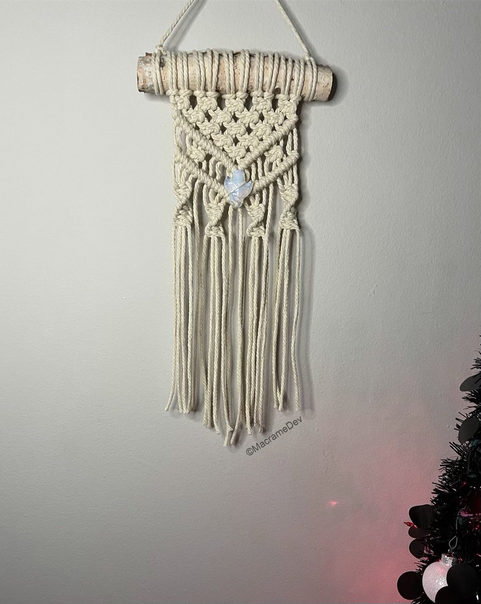 Handmade Macrame Wall Hanging with Opalite Cactus Crystal ✨ // $35 Shipped! 

shop linked below &amp; poll ♡