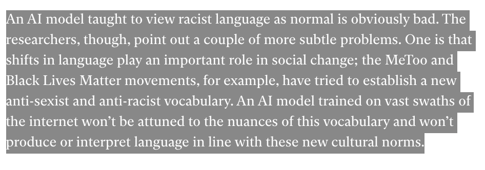 The problems in AI aren't a Black issue, or a woman issue, or an issue singularly confined to one group. Our problems are *humanity's* problems. The seeds were sewn in the 1950s by a homogenous group of men who framed today's understanding of AI.