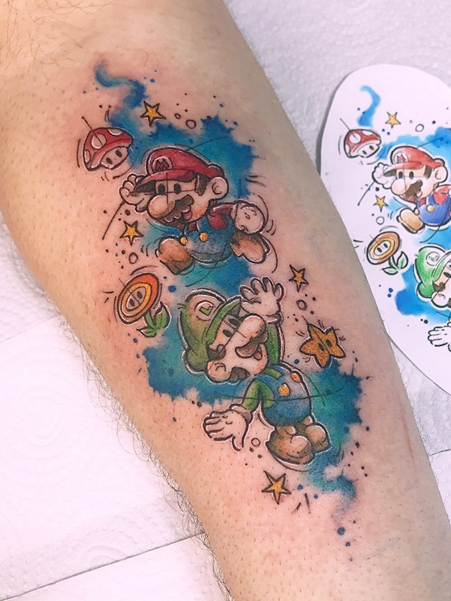 Mario Half Sleeve by Scotty DeQuasie II TattooNOW