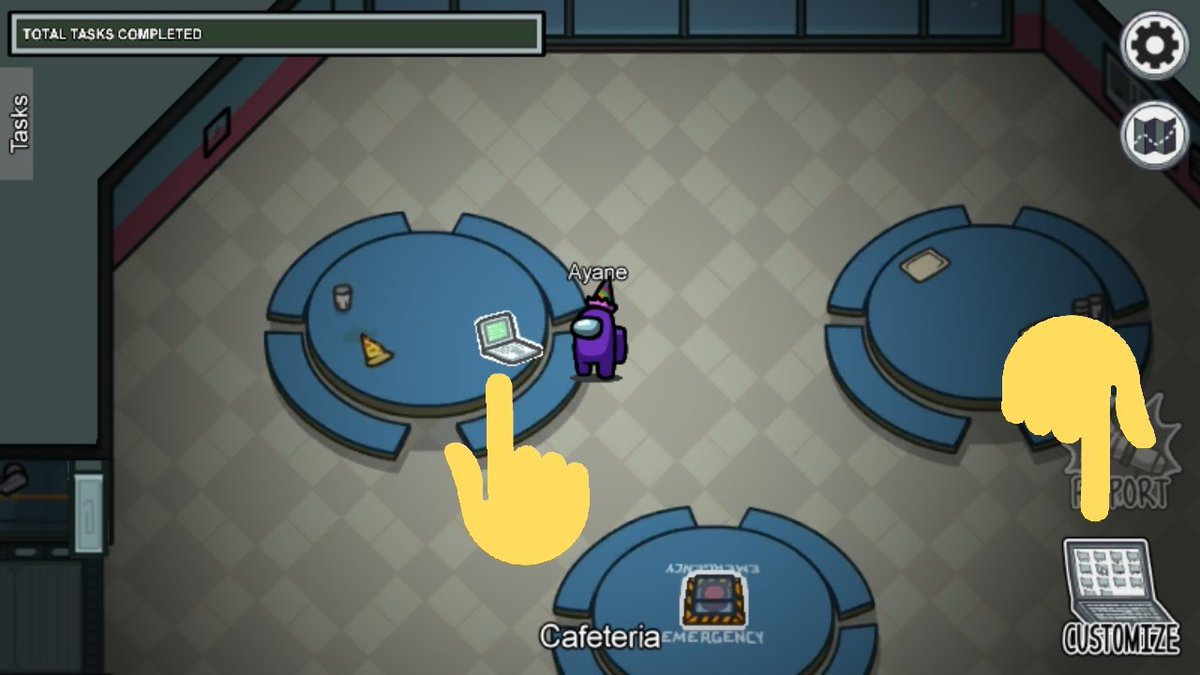 あやね えもだん あもあすのフリープレイでのクルーとインポスター切り替え方 スタート部屋にフリープレイ時のみパソコンがあり カスタマイズ と表示されます クリックするとフォルダが沢山あるところが開くので赤いフォルダをクリック チェックが