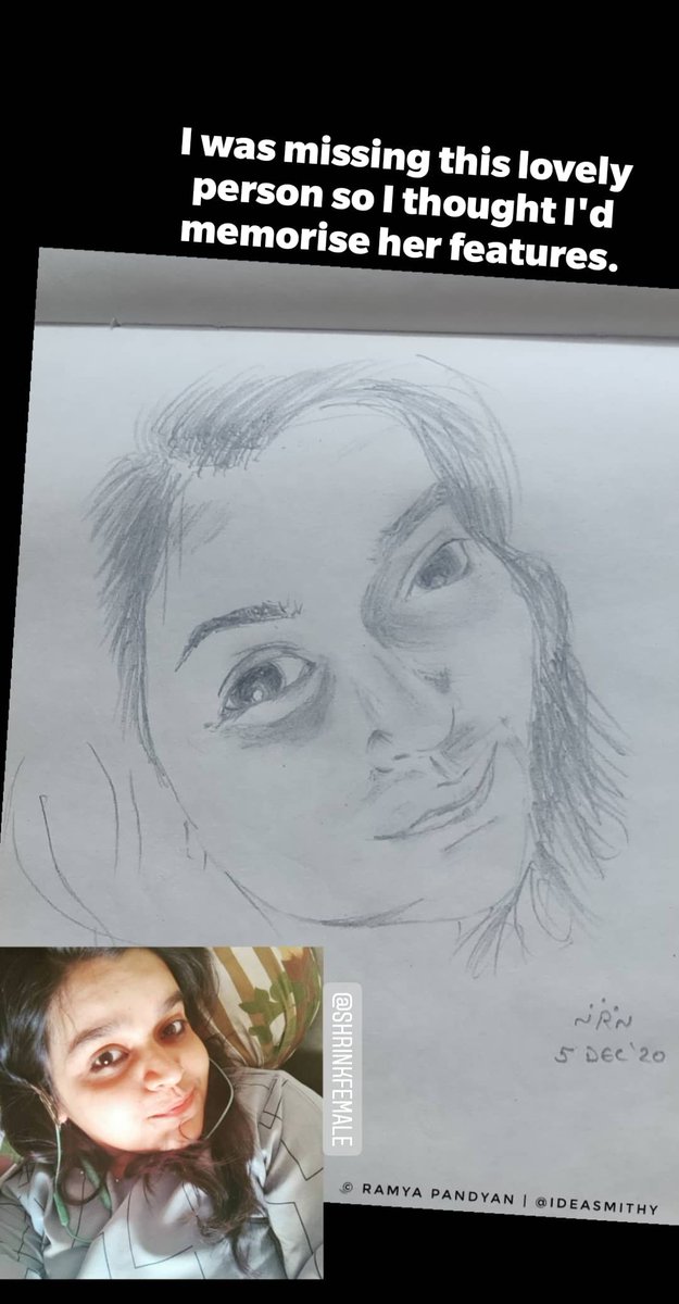ideasmithy's tweet photo. I was missing @randomWhiz so I thought I'd memorise her features. Somehow the pencil turns them into something else altogether. #Ideart https://t.co/7R53KzCBsO