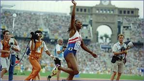 #135In 1990, Gail Devers was diagnosed with Graves' disease and during her radiation treatment, she began to develop blistering and swelling of her feet. The doctors considered amputating her feet, but thankfully didntWithin 2 years, she was the Olympic 100m champion 