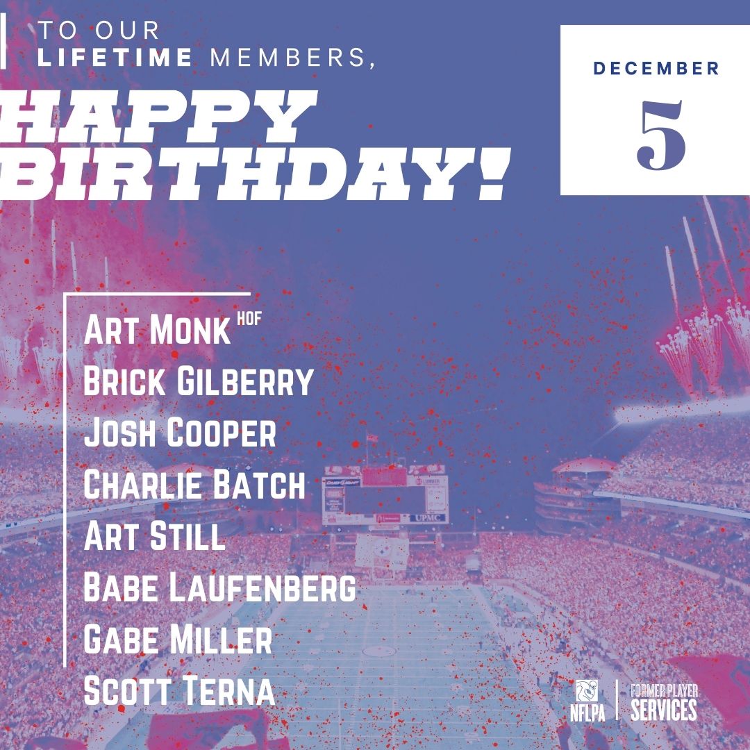 NFLPAFmrPlayers's tweet photo. Happy birthday to our members @Gilberry92 @coachcoop97 @Charliebatch16 @stillforlife67 @babelaufenberg @gmilli99 &amp; @scottterna enjoy your day of celebration! 🎈 #nflpafraternity
Don't see your handle? Update your profile on https://t.co/nvjLkOSFgY. https://t.co/kExfagrd4D