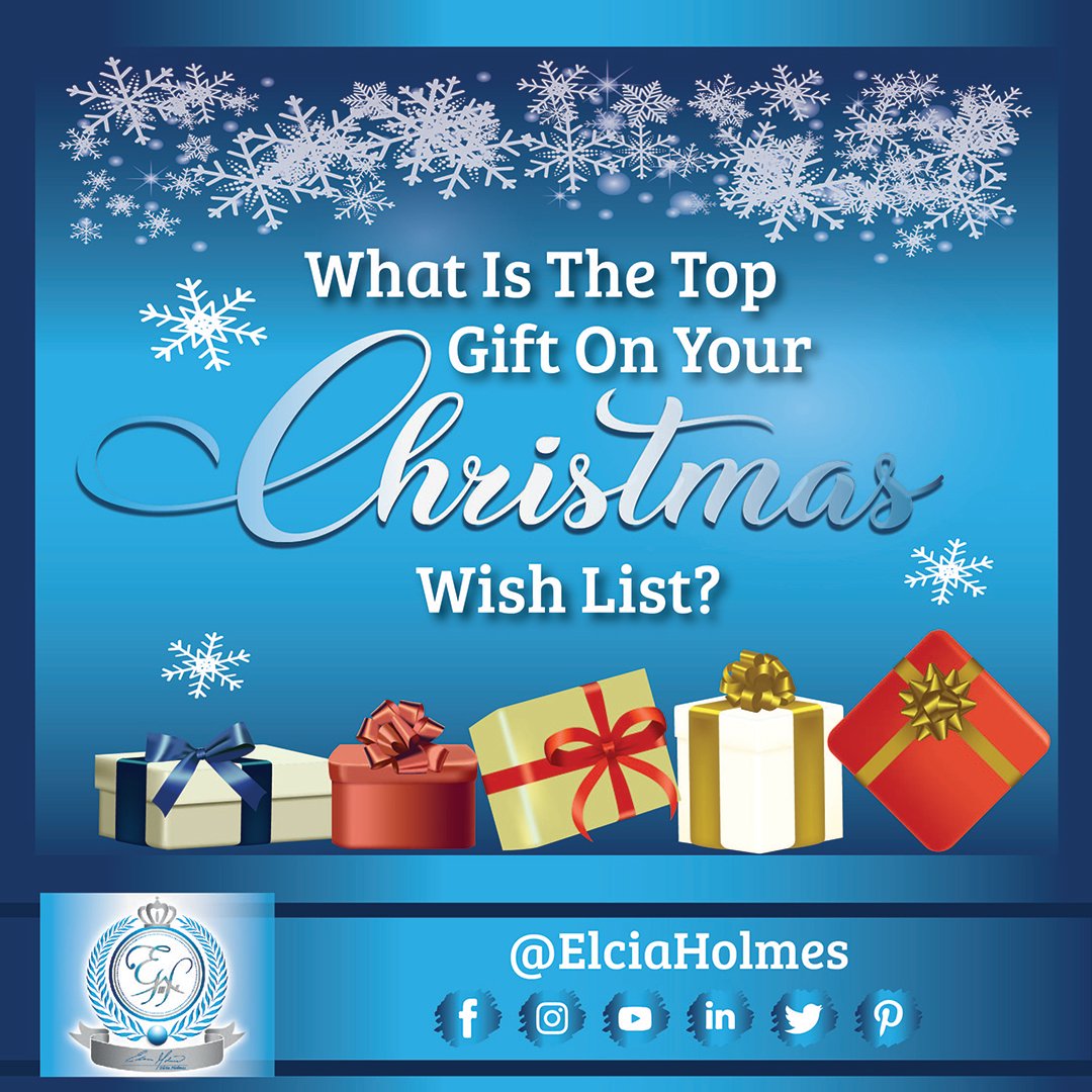 ElciaHolmes's tweet photo. What’s the top gift on your Christmas wishlist this year?
Isn’t it exciting to list down the things we wish to receive this holiday season?
#holidays #holiday #happyholidays #ChristmasTime #HolidayFun #celebration  #christmaswishlist #qualitytime #christmasbreak #holidaytime https://t.co/DxCwHhjdbg