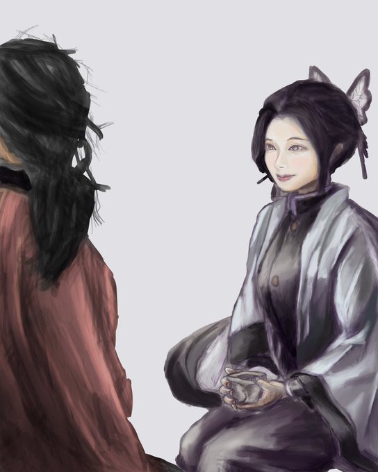 るりりんさんがTwitterに投稿した胡蝶しのぶ(鬼滅の刃)のイラスト。