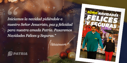 mippci_ven's tweet photo. 🗣️ ¡𝐓𝐨𝐦𝐚 𝐍𝐨𝐭𝐚!✍️ 🇻🇪
Inicia la entrega del Bono Navidades Felices y Seguras enviado por nuestro  Pdte. @NicolasMaduro a través del Sistema @CarnetDLaPatria. La entrega tendrá lugar entre los días #2Dic al #11Dic 
#VotarEsDemocracia https://t.co/Bja7l5bd9E