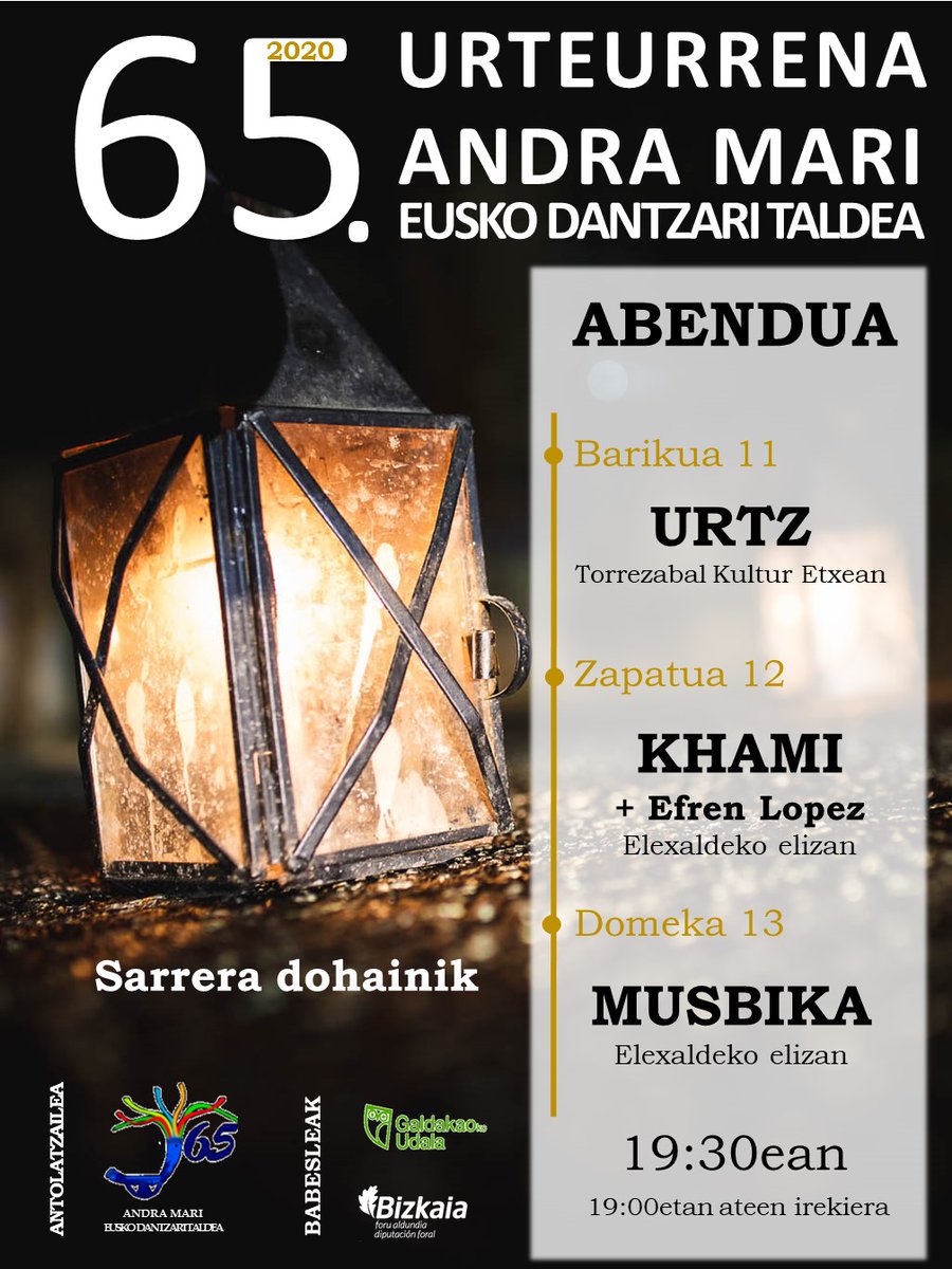 infobinke's tweet photo. [AGENDA] 🎶 Datorren asteburuan, bere 65. urteurrena ospatzeko, hiru kontzertuko asteburu musikala antolatu du #Galdakao-ko Andra Mari Dantza Taldeak: #Urtz, #Khami eta #Musbika. https://t.co/bN2mC8S83j