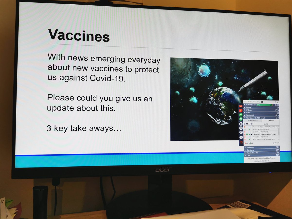 AS_UK's tweet photo. Fantastic to hear from Doctor Tarek Hiwot and Prof Barrett @euro_wabb about #COVID19 vaccines at the #AlstromSyndrome conference #ASConf @uhbtrust @Bham_Childrens @AssaiAlstrom @AlstromInternat https://t.co/XgdRnbtVmI
