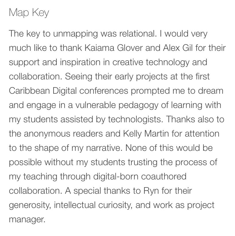 taoleighgoffe's tweet photo. What is a map without a key 🔑🗺? 

Instead of acknowledgements, I took the liberty to include a key to my new article, “Unmapping the Caribbean”the many people who form the constellation of thought required to build. My students! Guest lecturers! Technologists! Editors! https://t.co/txqYuqlpEc
