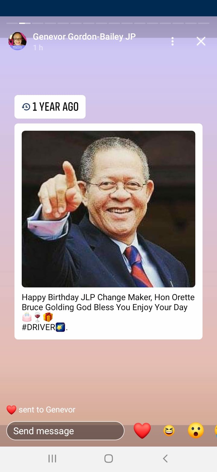 Happy birthday Bruce Golding  !!..
Shower LABOURITES 