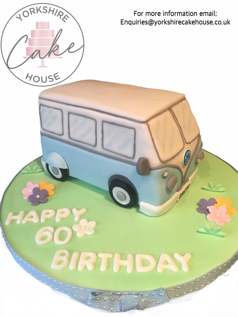 HouseYorkshire's tweet photo. VW camper van inspired cake, delicious layers of vanilla sponge, buttercream and jam. A cake to remember! 

#yorkshirecakehouse #vwcamper #celebrationcake #delicious #vanillacake #vwcampercake #rotherham #sheffield #60thbirthdaycake @HouseYorkshire https://t.co/Uc6BDJ4YGx