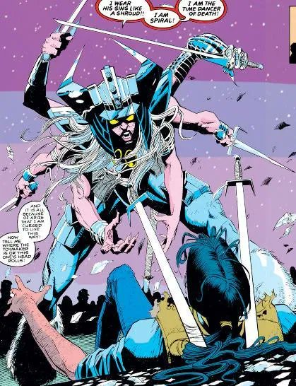 Nightcrawler who worries that he’s destined to be a demon; Illyana the same; Havok, destined to become explosive; Sunspot, destined to become a villain; Psylocke destined to lose touch with her humanity; Colossus destined to lose his values and the list goes on. 3/5