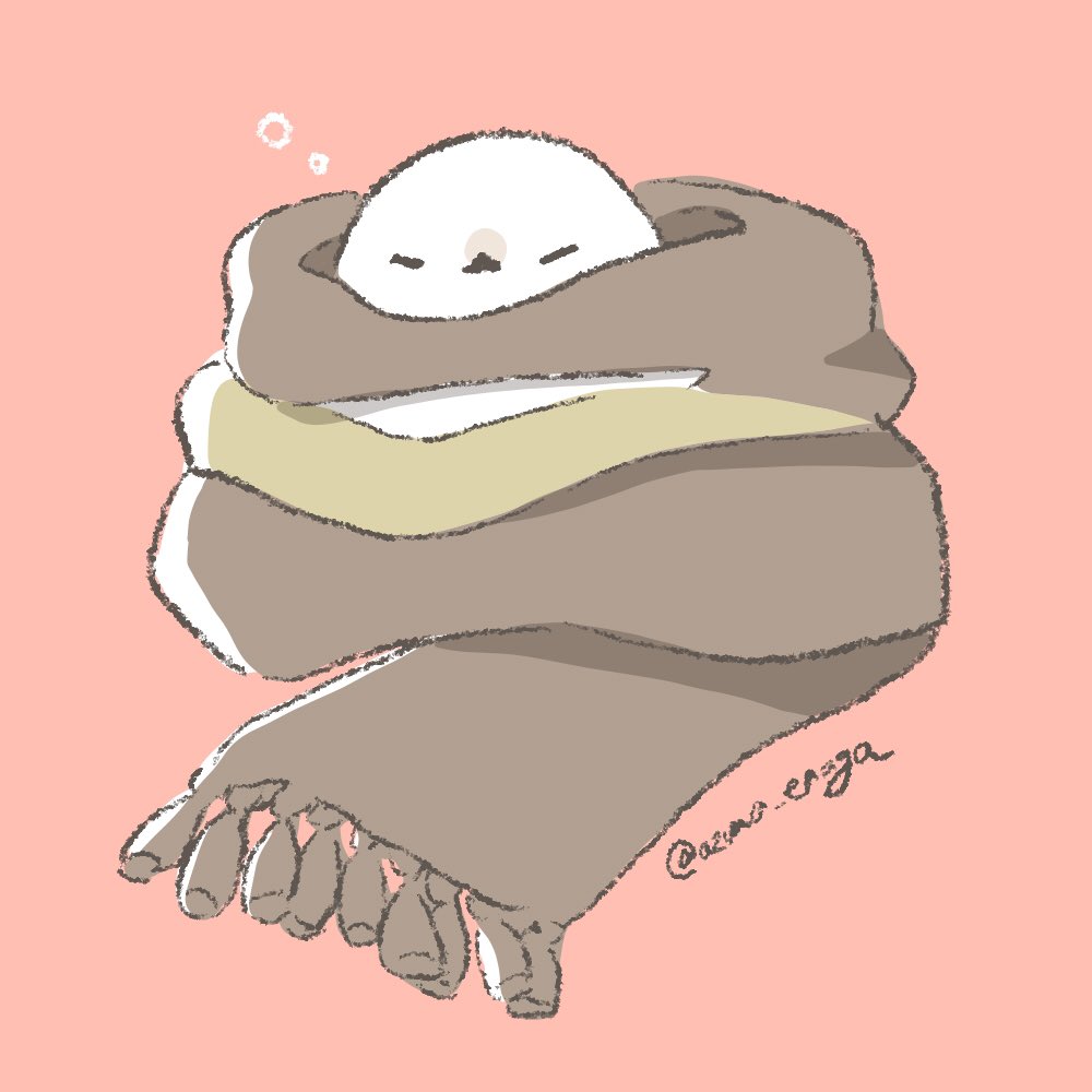 こんな感じのシマエナガっぽい色味のマフラーをかれこれ3年くらい探し続けていますが 吾妻まいか いきものづくし 文房堂アワードのイラスト