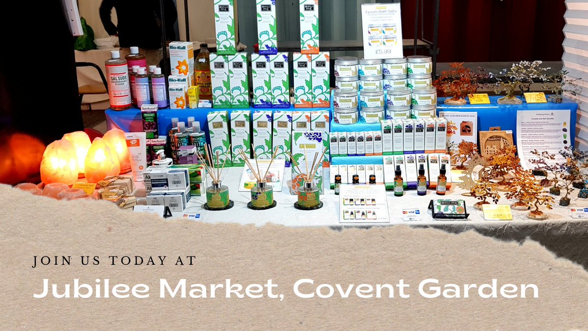 We're back at <a href="/jubileemarket75/">Jubilee Market</a> today with our newly branded Shui Me range, #himalayan salt lamps, gem trees and more
#natural #handmade #organic #awardwinning #ecofriendly #sustainable #coventgarden #crueltyfree #vegan #alcoholfree #madeinUK #xmasshopping #xmasgift