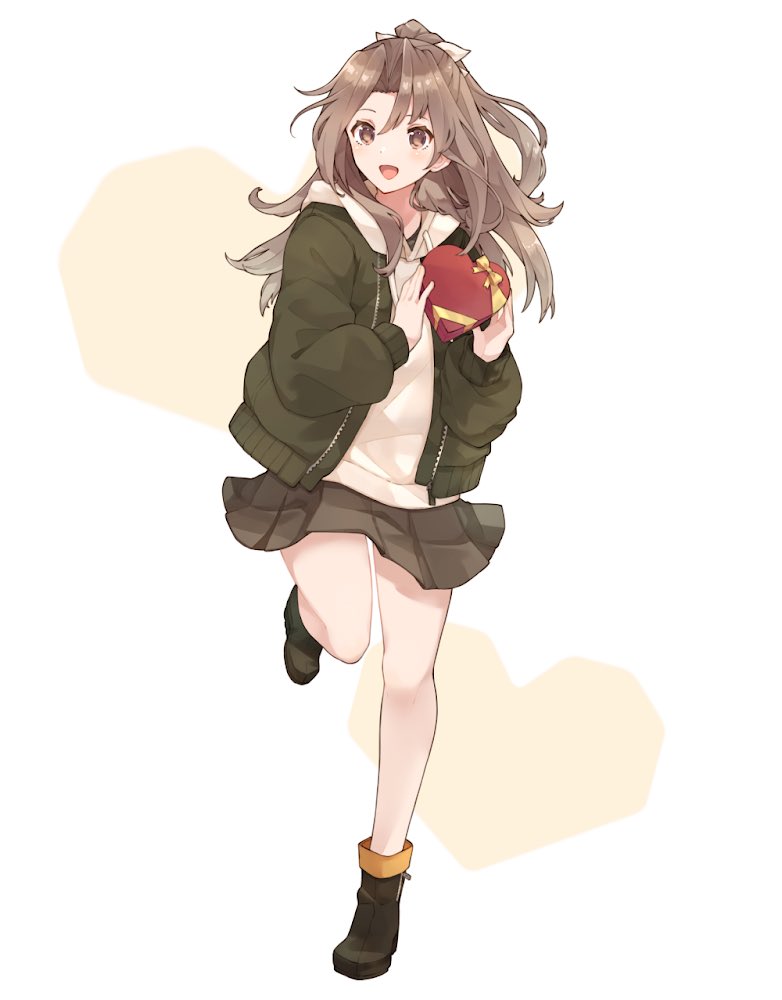 zuihou (kancolle) 1girl solo long hair brown eyes box jacket skirt  illustration images