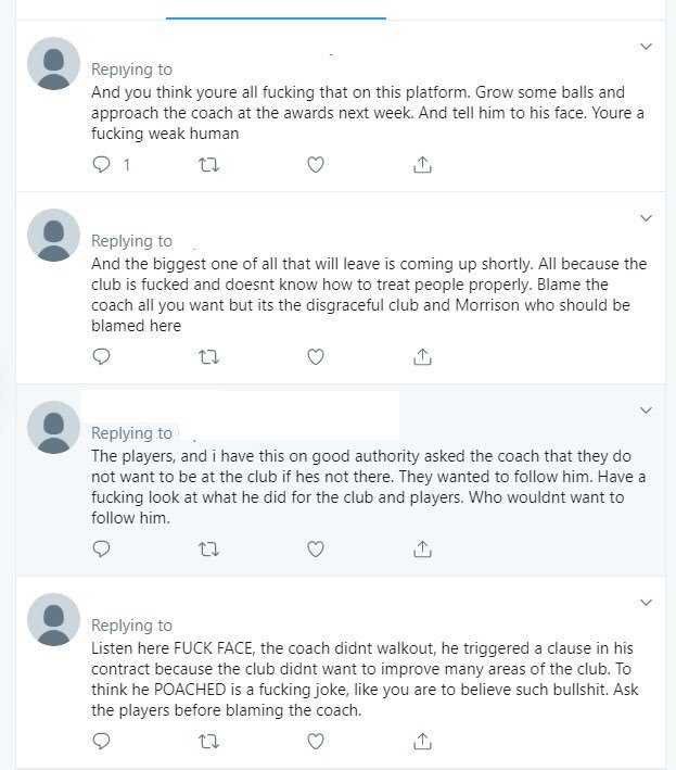 3. One of our coaches has a Twitter burner account.