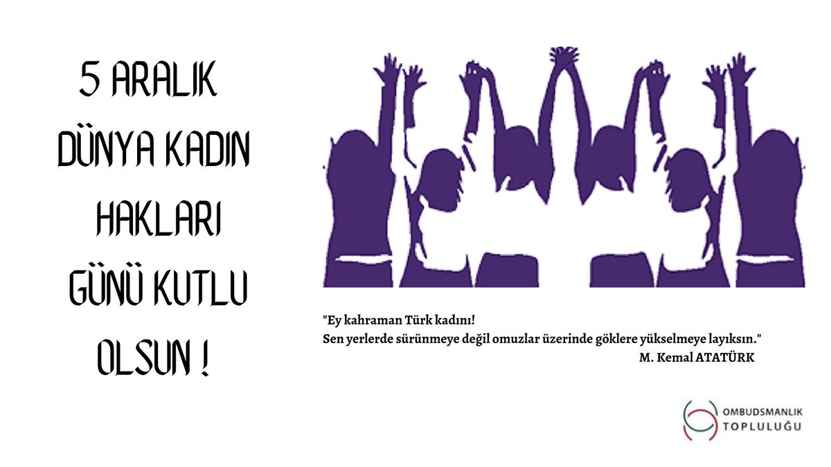 Dünyada ve ülkemizdeki bütün kadınların haklarının korunduğu ve hayatın her alanında güçlü bir şekilde yer aldığı umut dolu yarınlara... 5 Aralık Dünya Kadın Hakları Günü kutlu olsun!

#5AralıkDünyaKadınHaklarıGünü