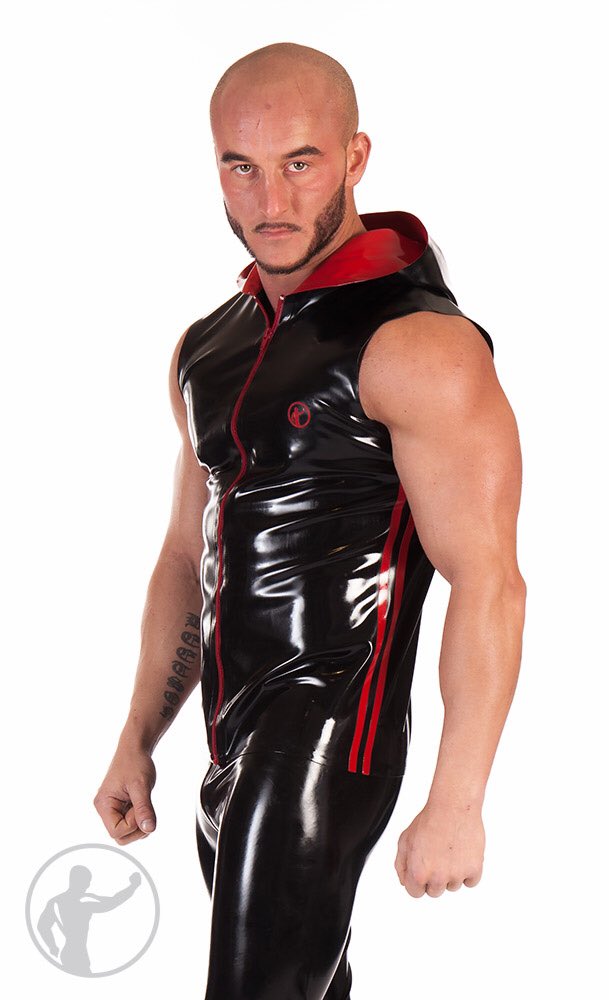 invinciblerubbr's tweet photo. Rubber Sleeveless Hooded Top, just one of the many items in our Ready To Send Category available for same day dispatch - Available in XS-XXXL - Order yours now https://t.co/eXDpd523RA #irubr #readytosend #sleevelesshoodedtop #rubbertop #latexfetish https://t.co/GBbesDMT4I