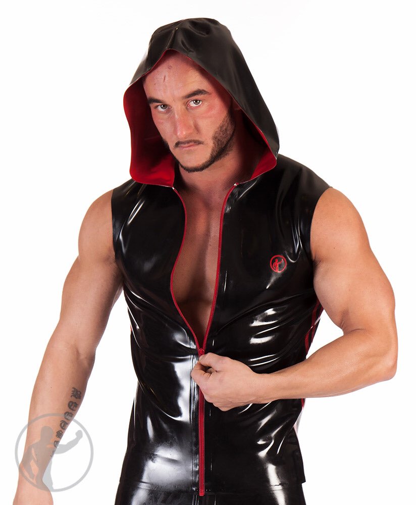 invinciblerubbr's tweet photo. Rubber Sleeveless Hooded Top, just one of the many items in our Ready To Send Category available for same day dispatch - Available in XS-XXXL - Order yours now https://t.co/eXDpd523RA #irubr #readytosend #sleevelesshoodedtop #rubbertop #latexfetish https://t.co/GBbesDMT4I