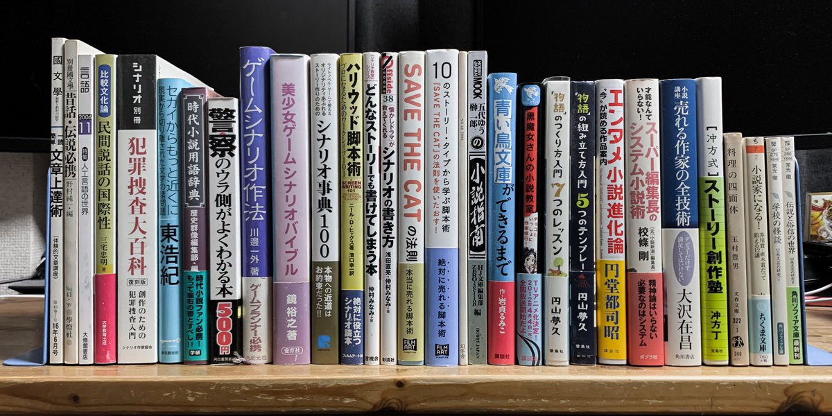 ヒサ 本棚の前に腰の高さ位まで積んであった本が崩れたので泣きながら復旧作業 ついでにものを書くのに参考にしてる本を整理した 自分にはためになったので参考まで