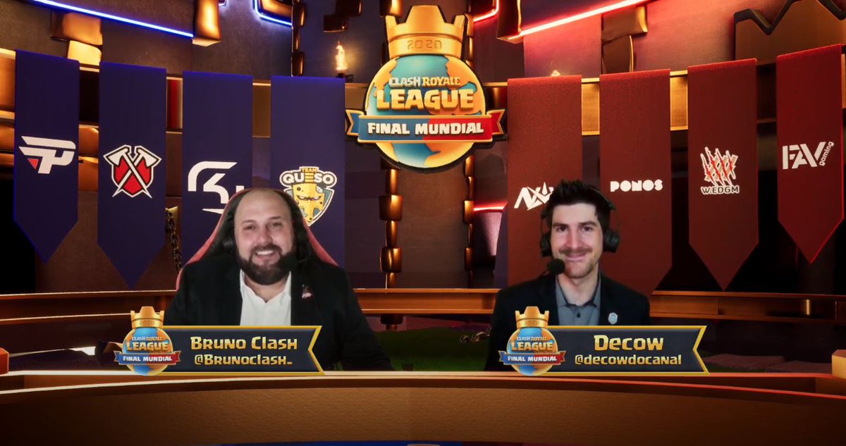 EsportsRoyaleEN's tweet photo. Special thanks to our BEASTLY squad of casters tonight for casting our amazing #CRLWorldFinals matches! 🎙

@AndrewGhai @RichSlaton @KojisanYT @KmanuS88 @brunoclash_ @DecowdoCanal https://t.co/YPylONYORy