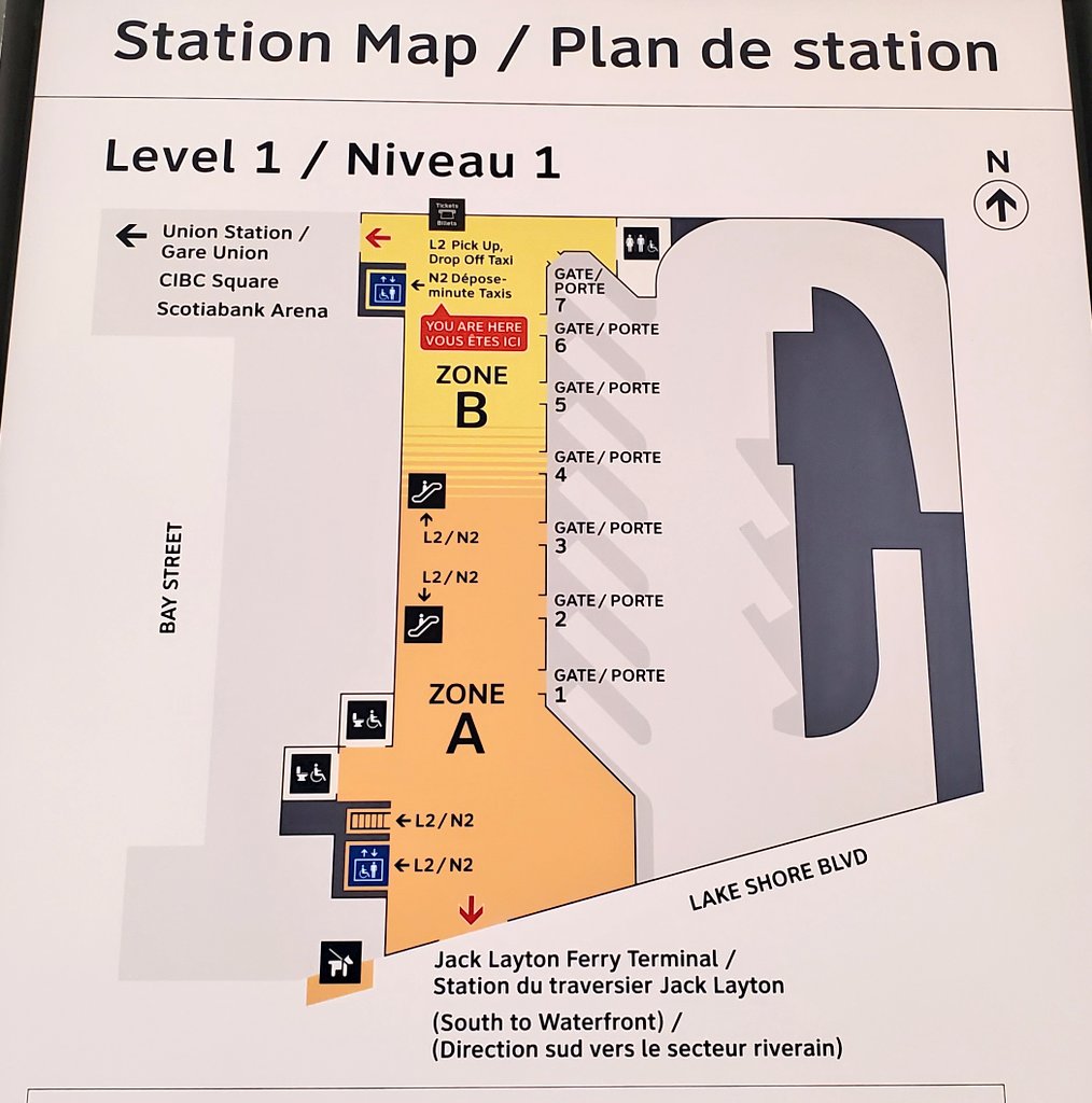Wouldn't be a planner thread without a map picture. Wayfinding in the new  @GOtransitBus Union Station Terminal. Map designed by  @cityoftoronto cc  @BradMBradford  @bradrossTO  @GreggLintern  @CityPlanTO  #gotransit  @giulio_plans  @mikejcw