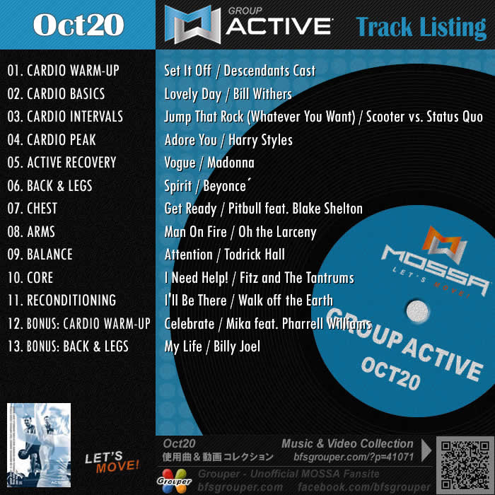 bfsgrouper's tweet image. #GroupActive #MOSSA 12月から新曲【Oct20】となっています
📌 #グループアクティヴ は普段あまり運動をしない人でも楽しめる #グループエクササイズ
⬇️トレーラー、元曲の動画閲覧＆試聴＆曲DL⬇️
bfsgrouper.com/?p=41071