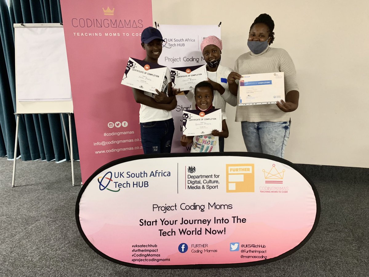 MamasCoding's tweet image. Mom and kids graduated together! It was a great event! All the ladies passes their Microsoft approved digital literacy exams! Well done mamas! @UKSATechHub #codingmamas #furtherimpact  @EducationRobots