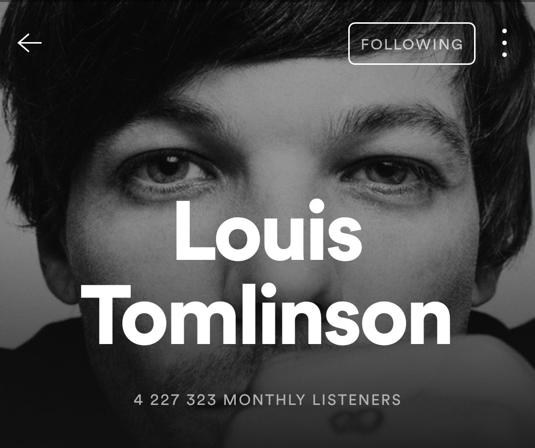 fearlessdans's tweet photo. second day of louis' monthly listeners going up again, keep streaming walls https://t.co/snAM2n1M7B