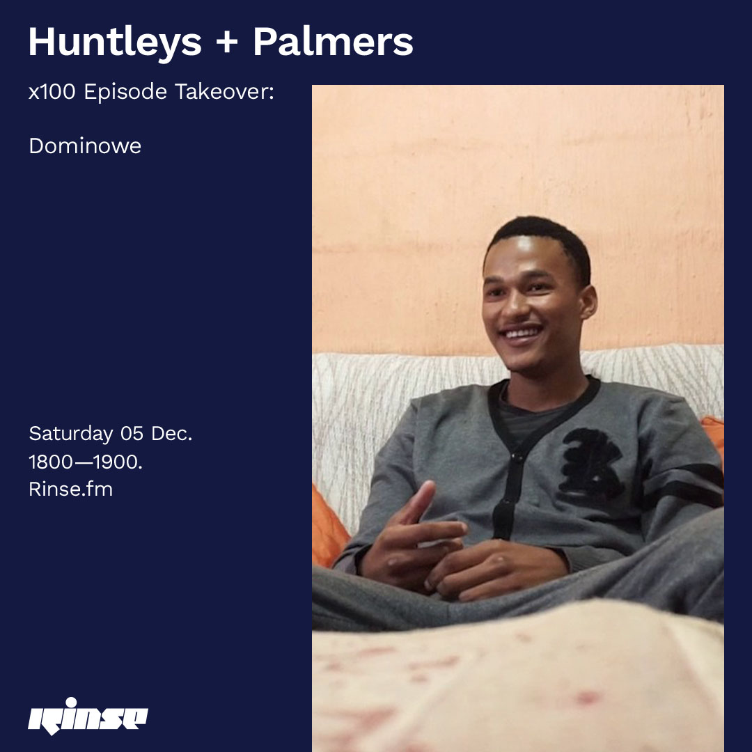 RinseFM's tweet photo. Up next at 6PM we have #Dominowe

Lock in at https://t.co/Q0ed1ktSEG &amp; 106.8FM
#RinseFM
#HuntleysPalmersTakeover https://t.co/ietn23HUTQ